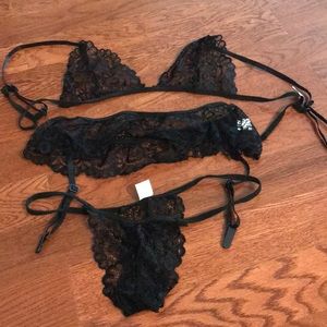 Black lace lingerie